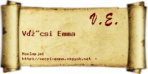 Vécsi Emma névjegykártya